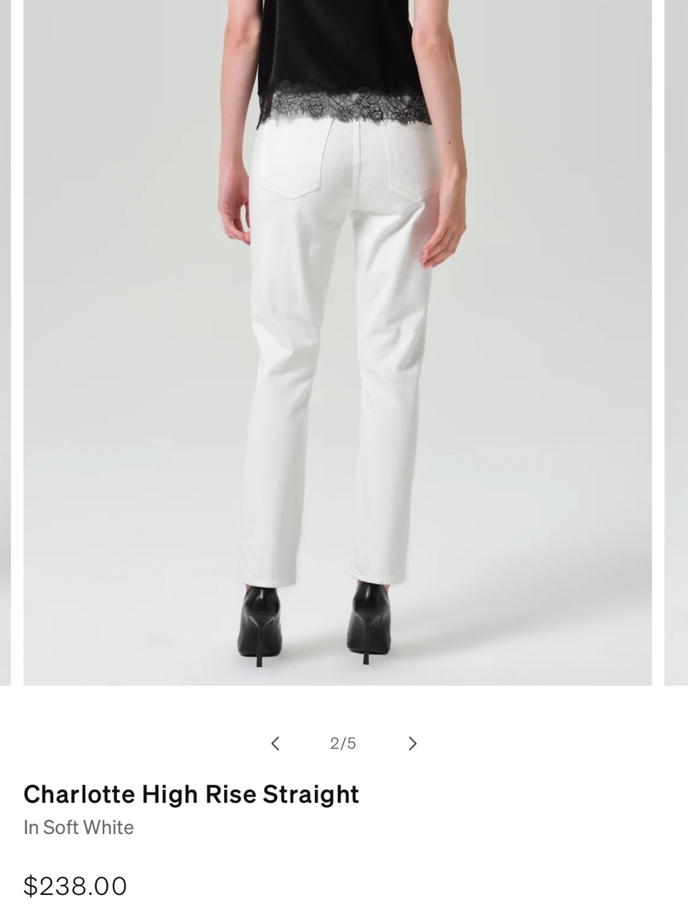 NWT Charlotte High Rise Straight In Soft White Denim Jeans Pants size 12 31 - Picture 2 of 8